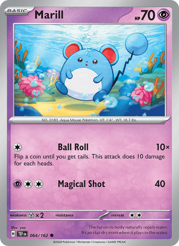 Marill 64/162 Temporal Forces English Pokémon card