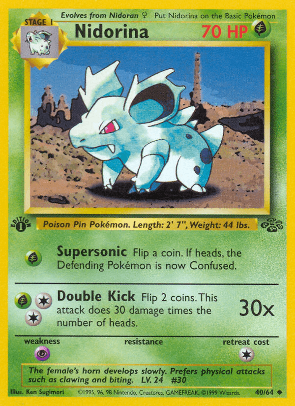 Nidorina 40/64 Jungle English Pokémon card