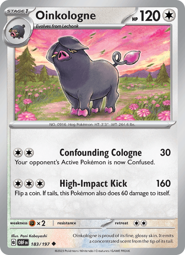 Oinkologne 183/197 Obsidian Flames English Pokémon card