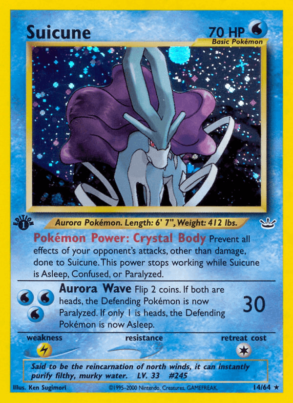 Suicune 14 Neo Revelation English Pokemon card