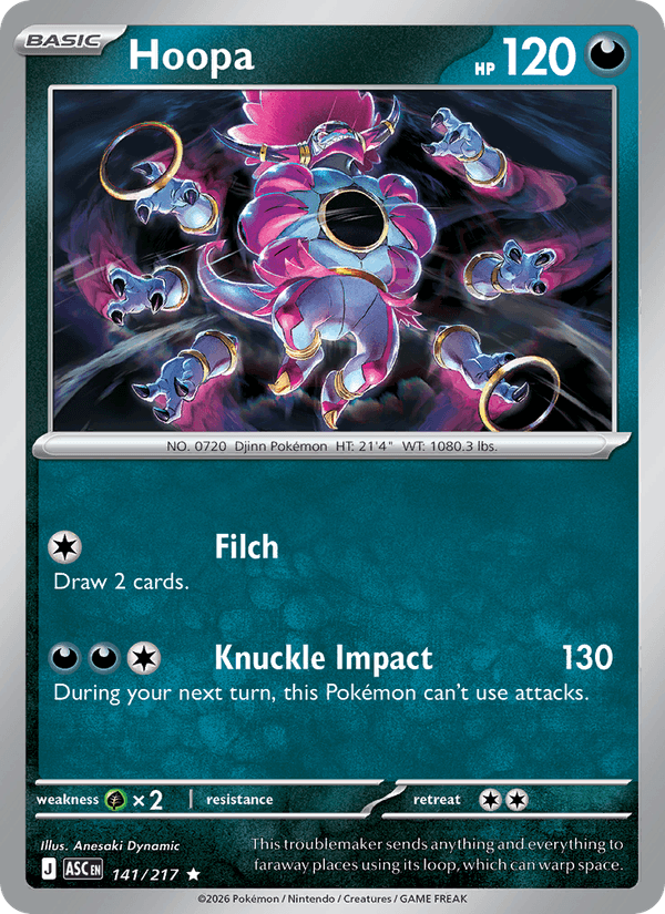 Hoopa 141/217 Ascended Heroes English Pokémon card