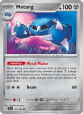 Metang 114/162 Temporal Forces English Pokémon card