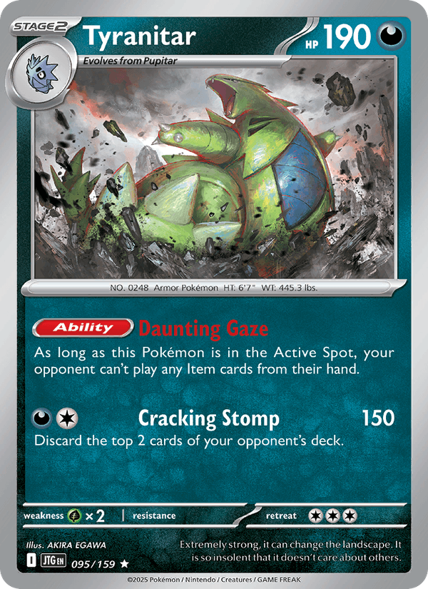Tyranitar 95/159 Journey Together English Pokémon card