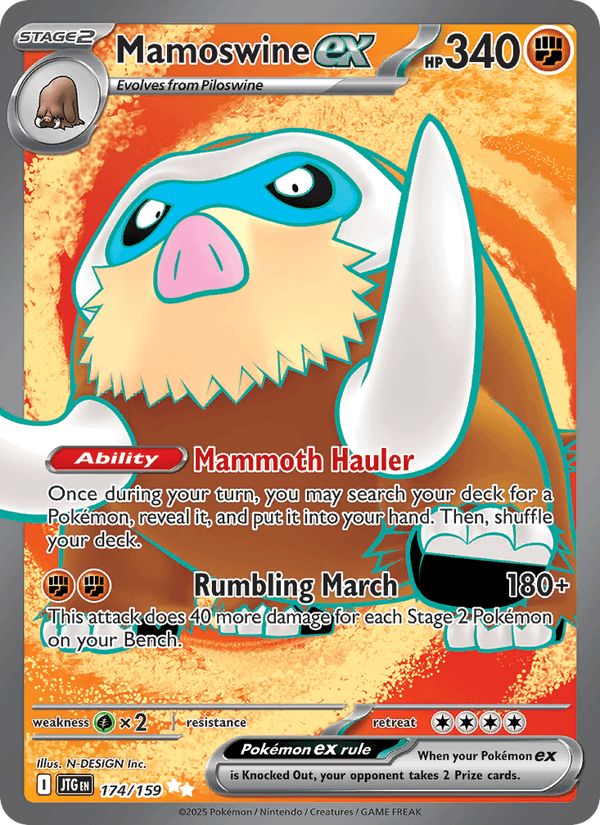 Mamoswine ex 174/159 Journey Together English Pokémon card