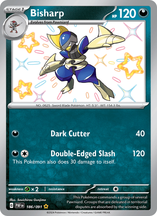 Bisharp 186/91 Paldean Fates English Pokémon card