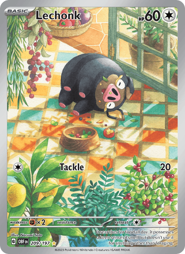 Lechonk 209/197 Obsidian Flames English Pokémon card