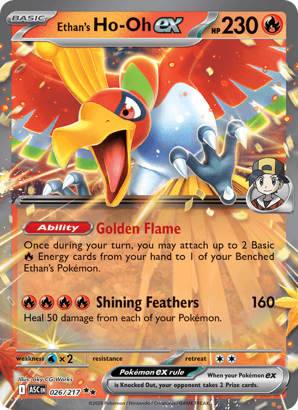 Ethan's Ho-Oh ex 26/217 Ascended Heroes English Pokémon card