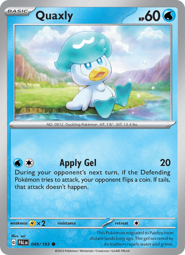 Quaxly 49/193 Paldea Evolved English Pokémon card