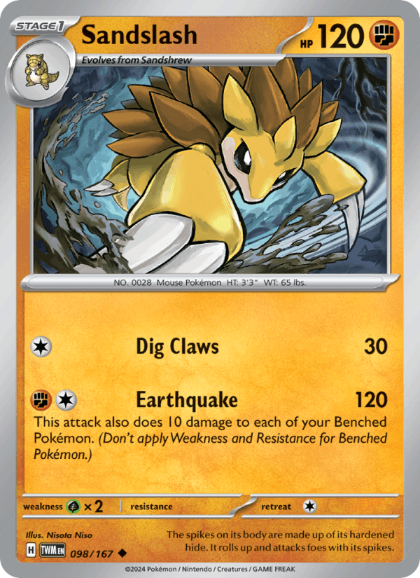 Sandslash 98/167 Twilight Masquerade English Pokémon card