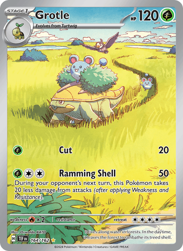 Grotle 164/162 Temporal Forces English Pokémon card