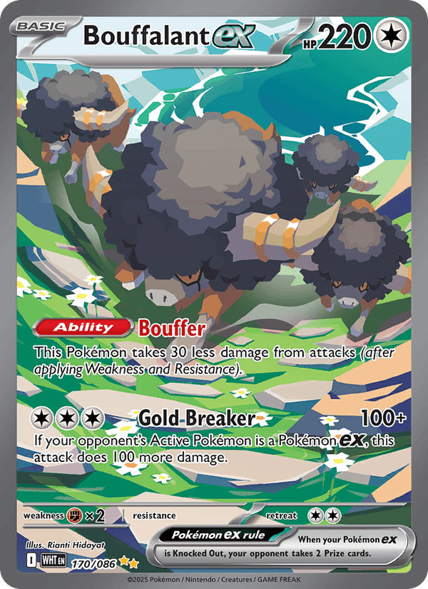Bouffalant ex 170/86 White Flare English Pokémon card