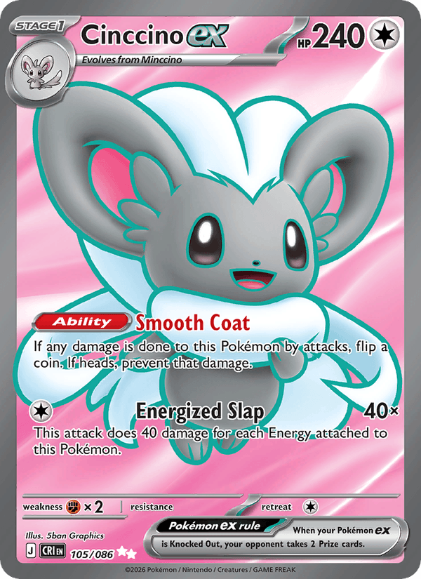 Cinccino ex 105/86 Chaos Rising English Pokémon card