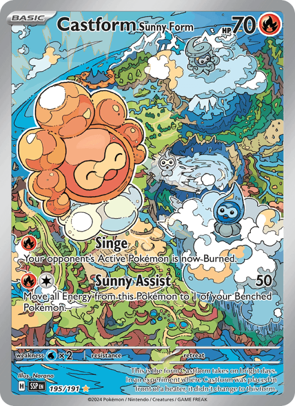 Castform Sunny Form 195/191 Surging Sparks English Pokémon card