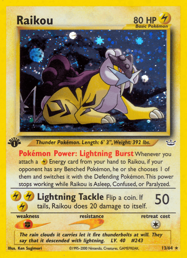 Raikou 13 Neo Revelation English Pokemon card