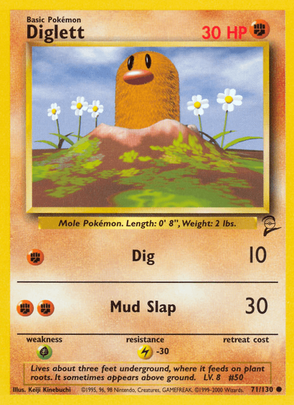 Diglett 71/130 Base Set 2 English Pokémon card