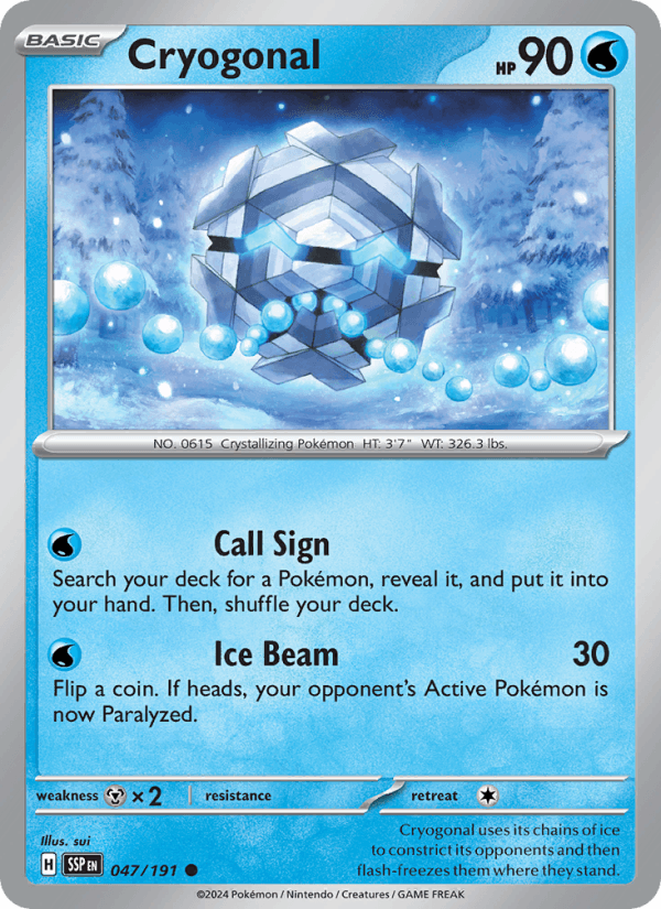 Cryogonal 47/191 Surging Sparks English Pokémon card