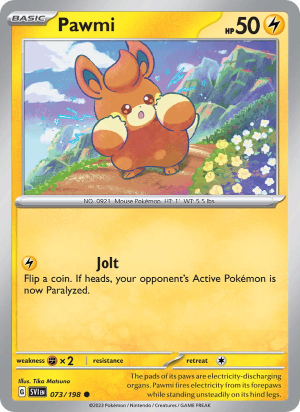 Pawmi 73/198 Scarlet & Violet English Pokémon card