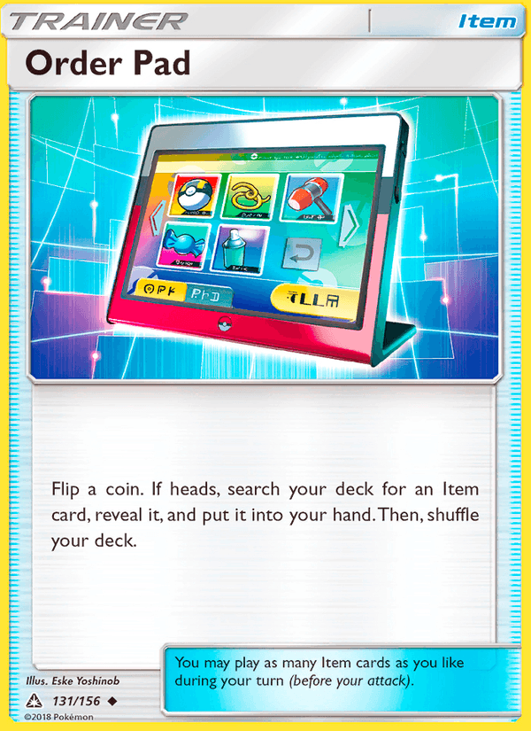 Order Pad 131/156 Ultra Prism English Pokémon card