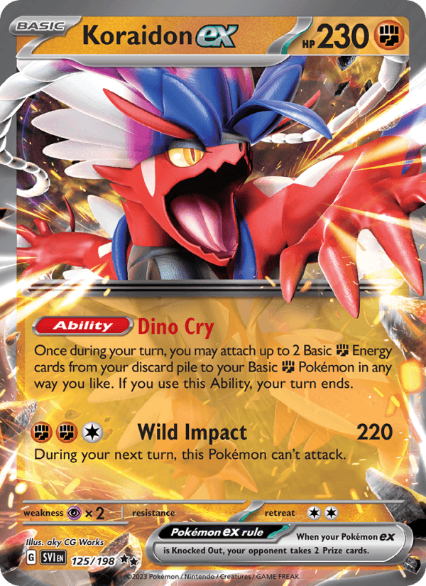 Koraidon ex 125/198 Scarlet & Violet English Pokémon card