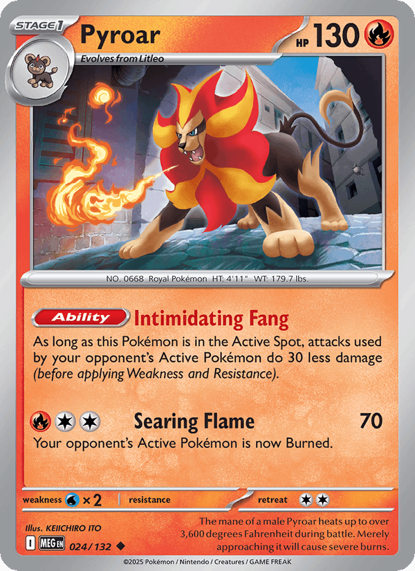 Pyroar 24/132 Mega Evolution English Pokémon card