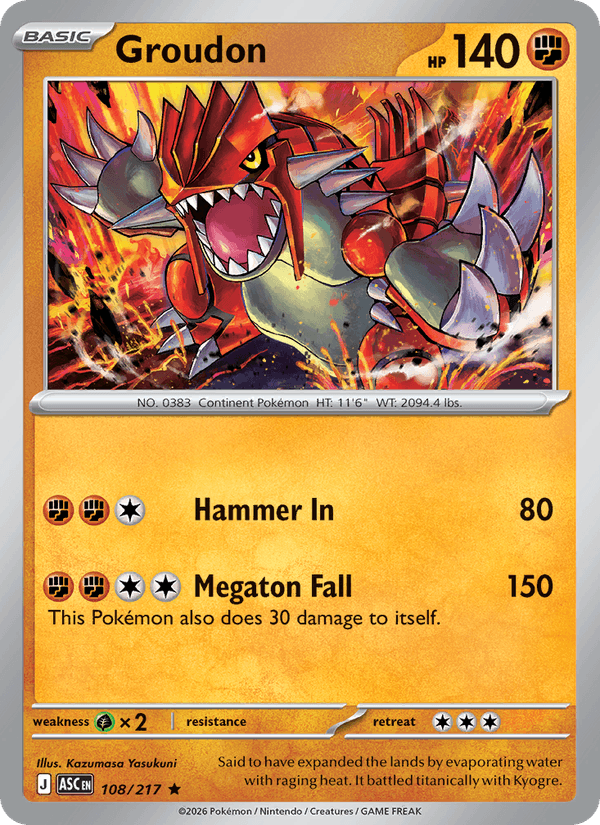 Groudon 108/217 Ascended Heroes English Pokémon card