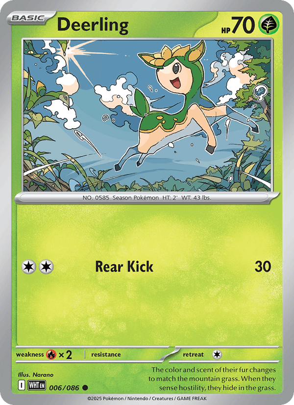 Deerling 6/86 White Flare English Pokémon card
