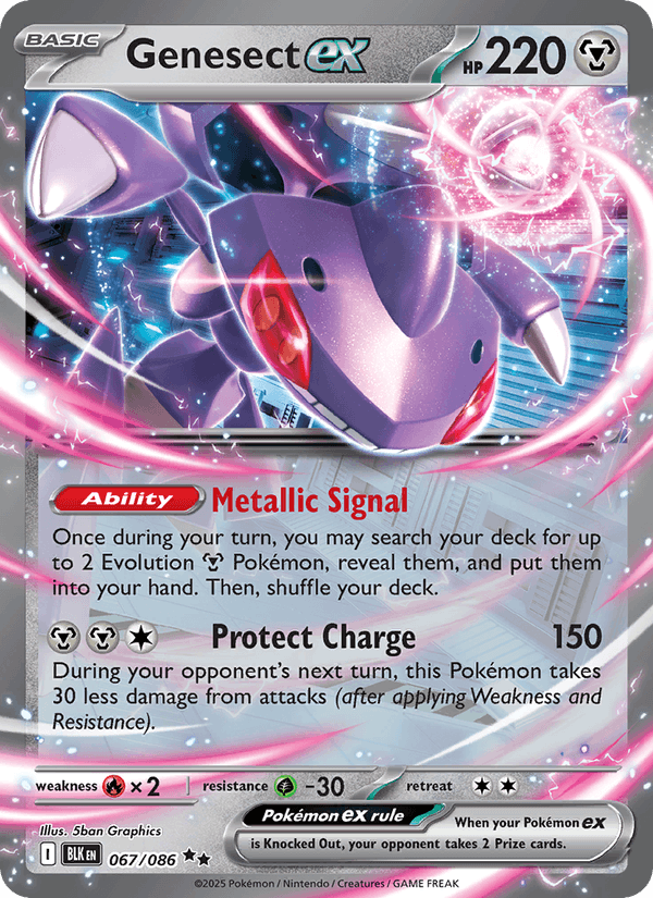 Genesect ex 67/86 Black Bolt English Pokémon card