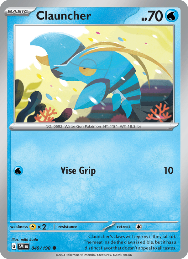 Clauncher 49/198 Scarlet & Violet English Pokémon card