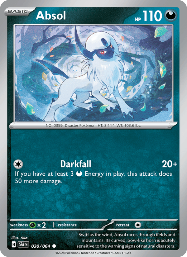 Absol 30/64 Shrouded Fable English Pokémon card