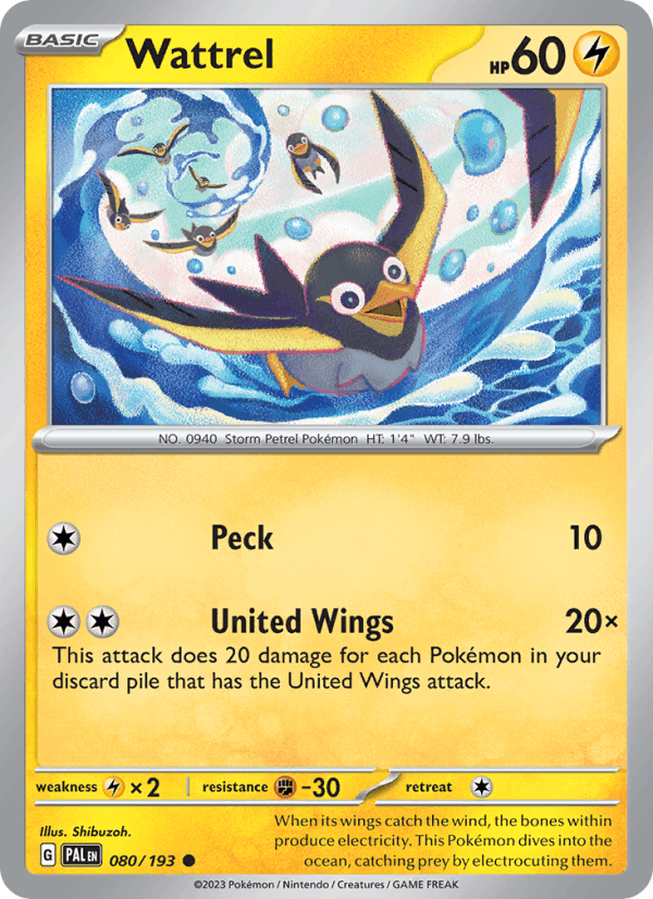 Wattrel 80/193 Paldea Evolved English Pokémon card