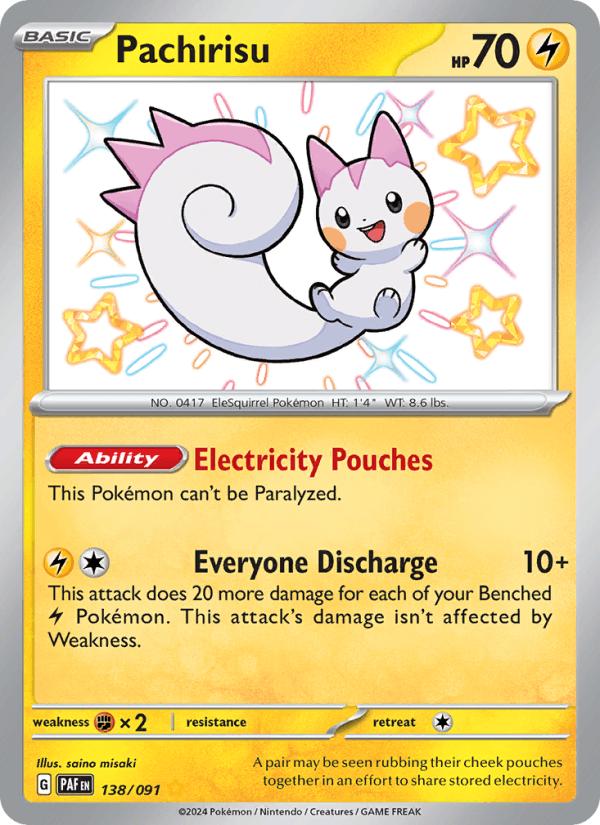 Pachirisu 138/91 Paldean Fates English Pokémon card