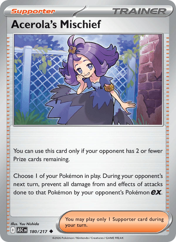 Acerola's Mischief 180/217 Ascended Heroes English Pokémon card
