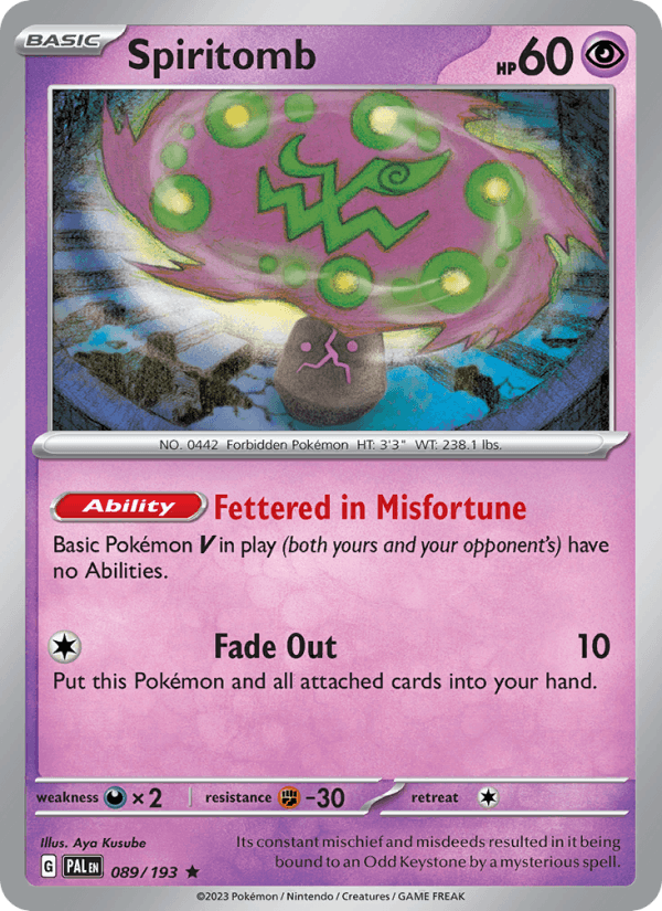Spiritomb 89/193 Paldea Evolved English Pokémon card