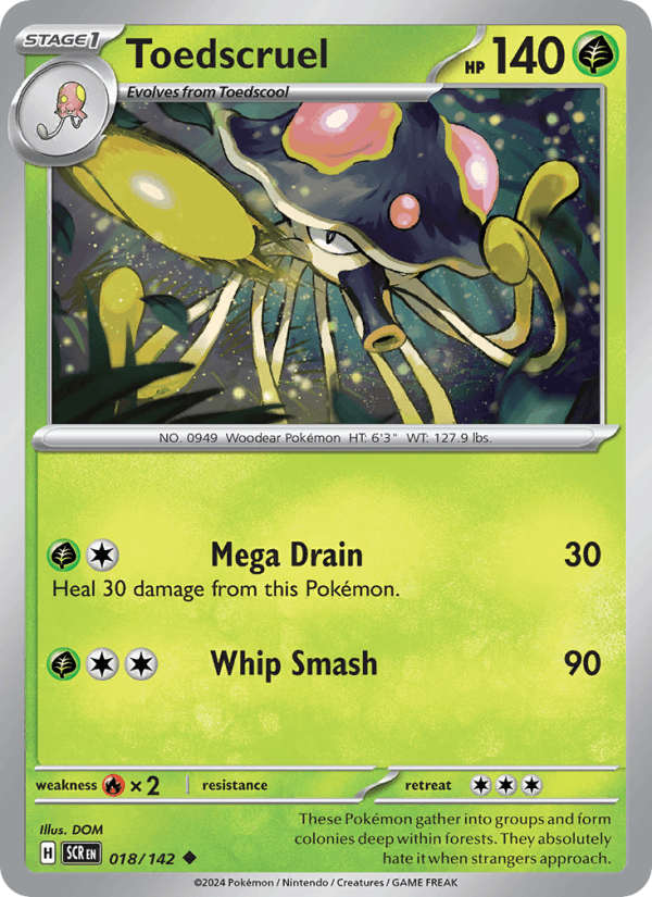 Toedscruel 18/142 Stellar Crown English Pokémon card