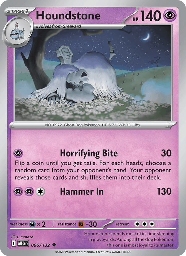 Houndstone 66/132 Mega Evolution English Pokémon card