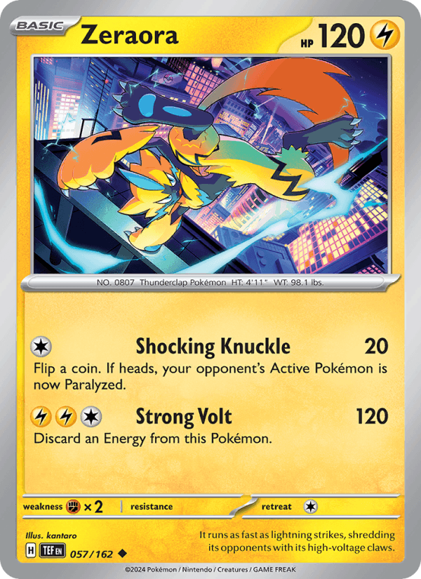 Zeraora 57/162 Temporal Forces English Pokémon card