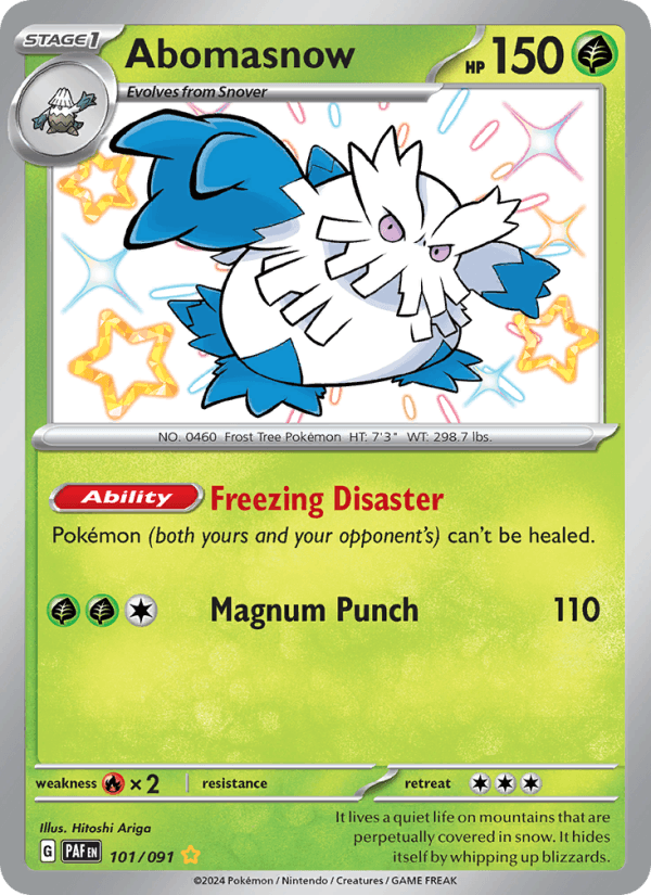 Abomasnow 101/91 Paldean Fates English Pokémon card