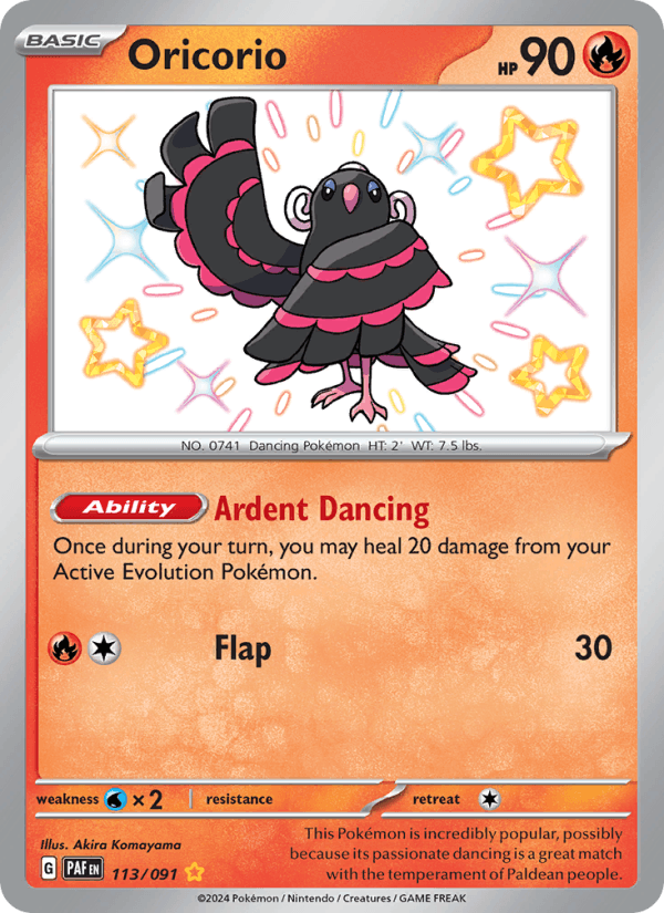 Oricorio 113/91 Paldean Fates English Pokémon card