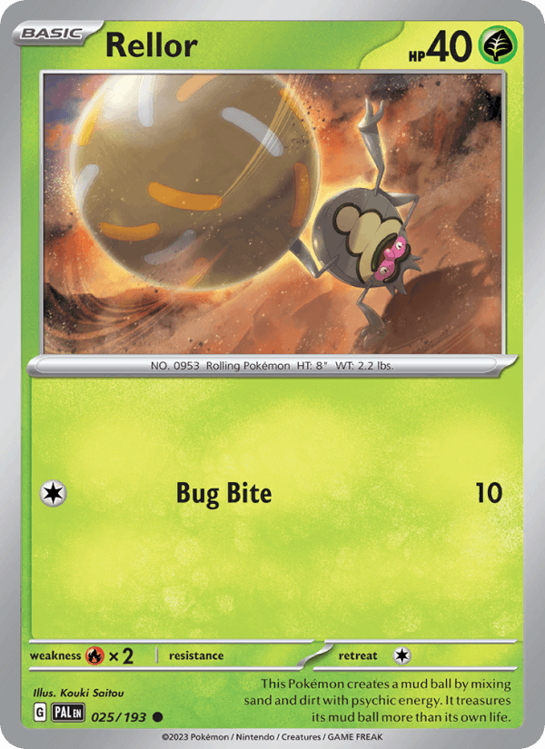 Rellor 25/193 Paldea Evolved English Pokémon card