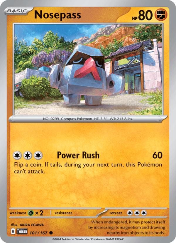 Nosepass 101/167 Twilight Masquerade English Pokémon card