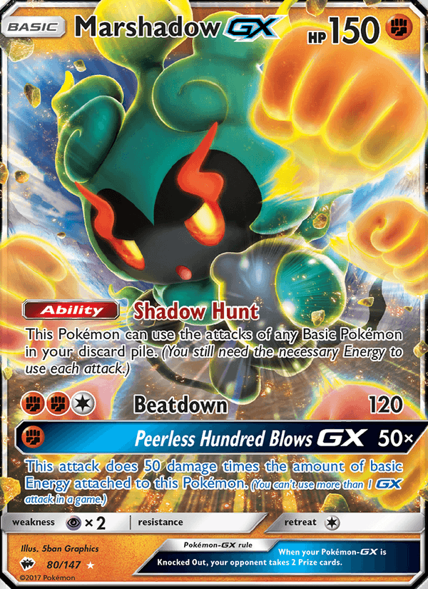 Marshadow GX 80/147 Burning Shadows English Pokémon card