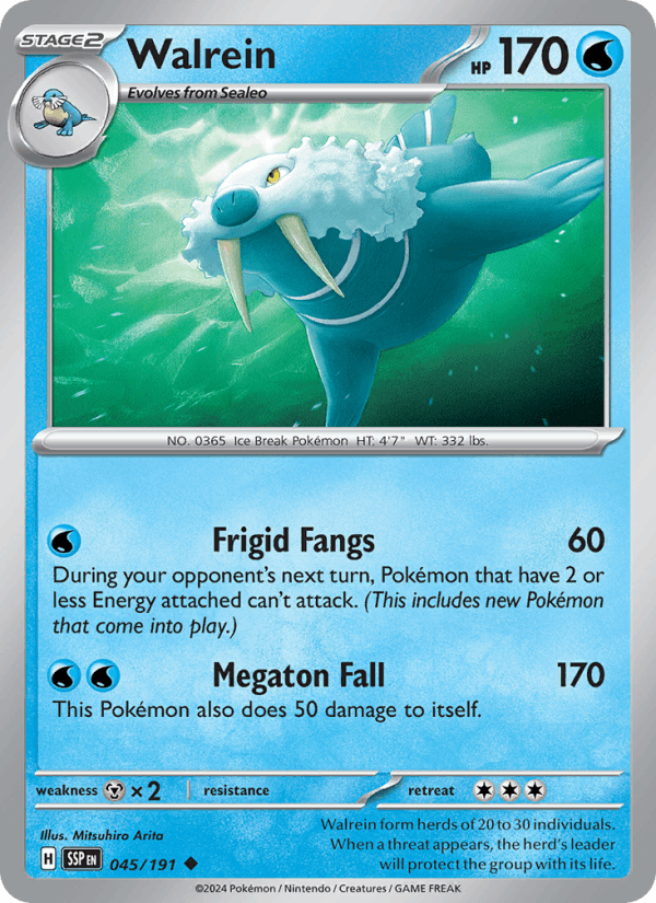 Walrein 45/191 Surging Sparks English Pokémon card