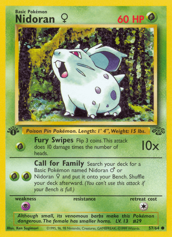 Nidoran♀ 57/64 Jungle English Pokémon card