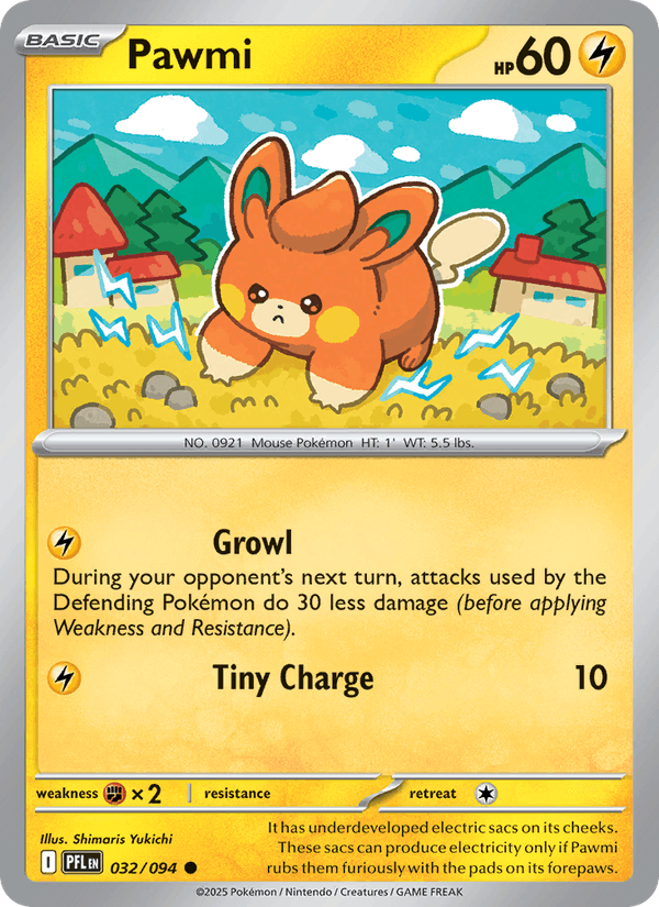 Pawmi 32/94 Phantasmal Flames English Pokémon card