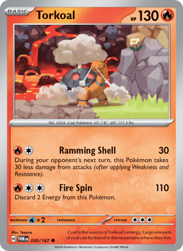 Torkoal 30/167 Twilight Masquerade English Pokémon card