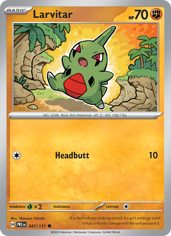 Larvitar 47/131 Prismatic Evolutions English Pokémon card