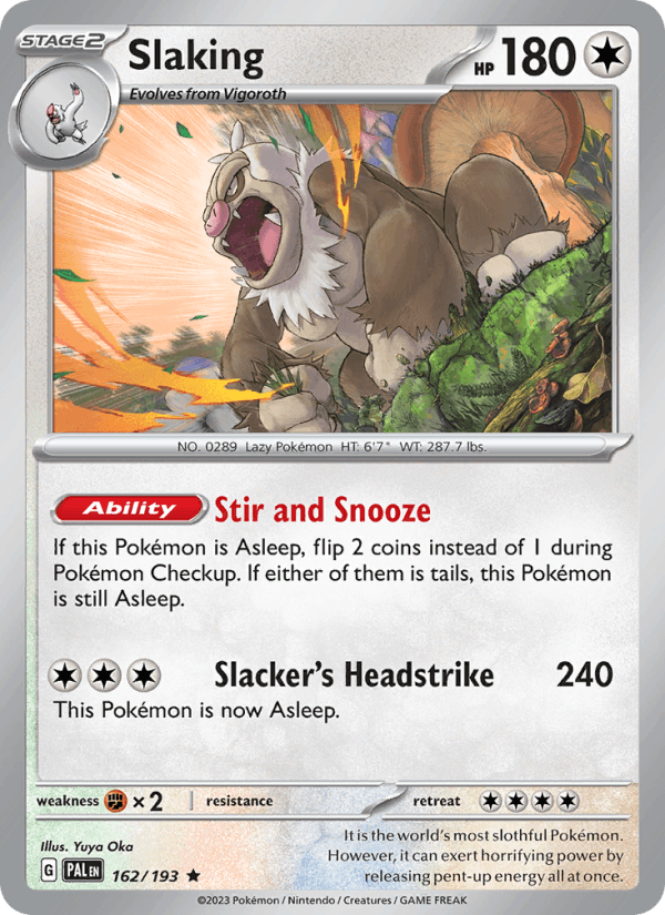 Slaking 162/193 Paldea Evolved English Pokémon card