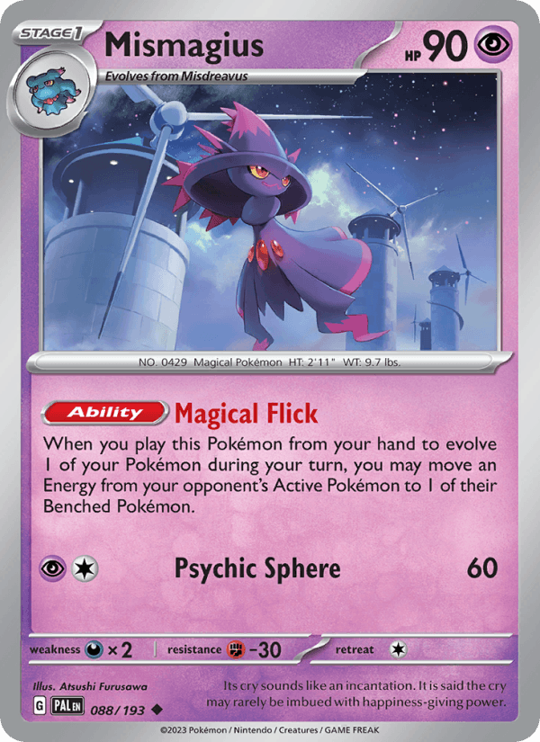 Mismagius 88/193 Paldea Evolved English Pokémon card