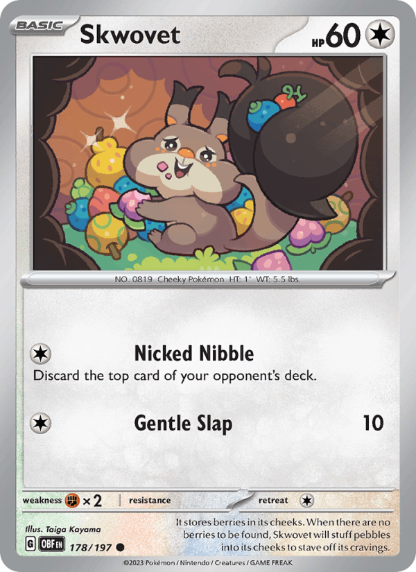 Skwovet 178/197 Obsidian Flames English Pokémon card