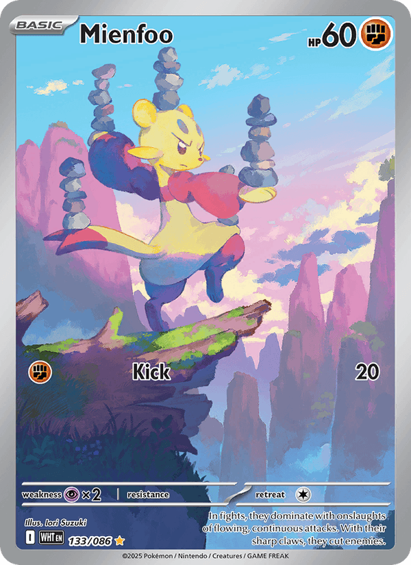 Mienfoo 133/86 White Flare English Pokémon card